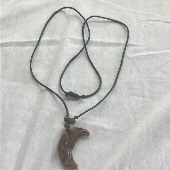 Brown Carved Bird Pendant Necklace